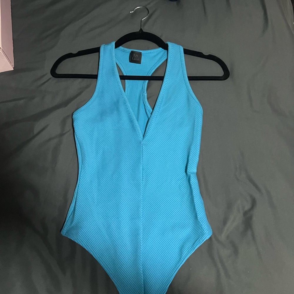 Blue Sleeveless Bodysuit